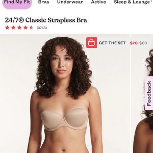 Third Love 24/7 classic strapless bra 32 D